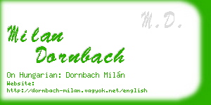 milan dornbach business card